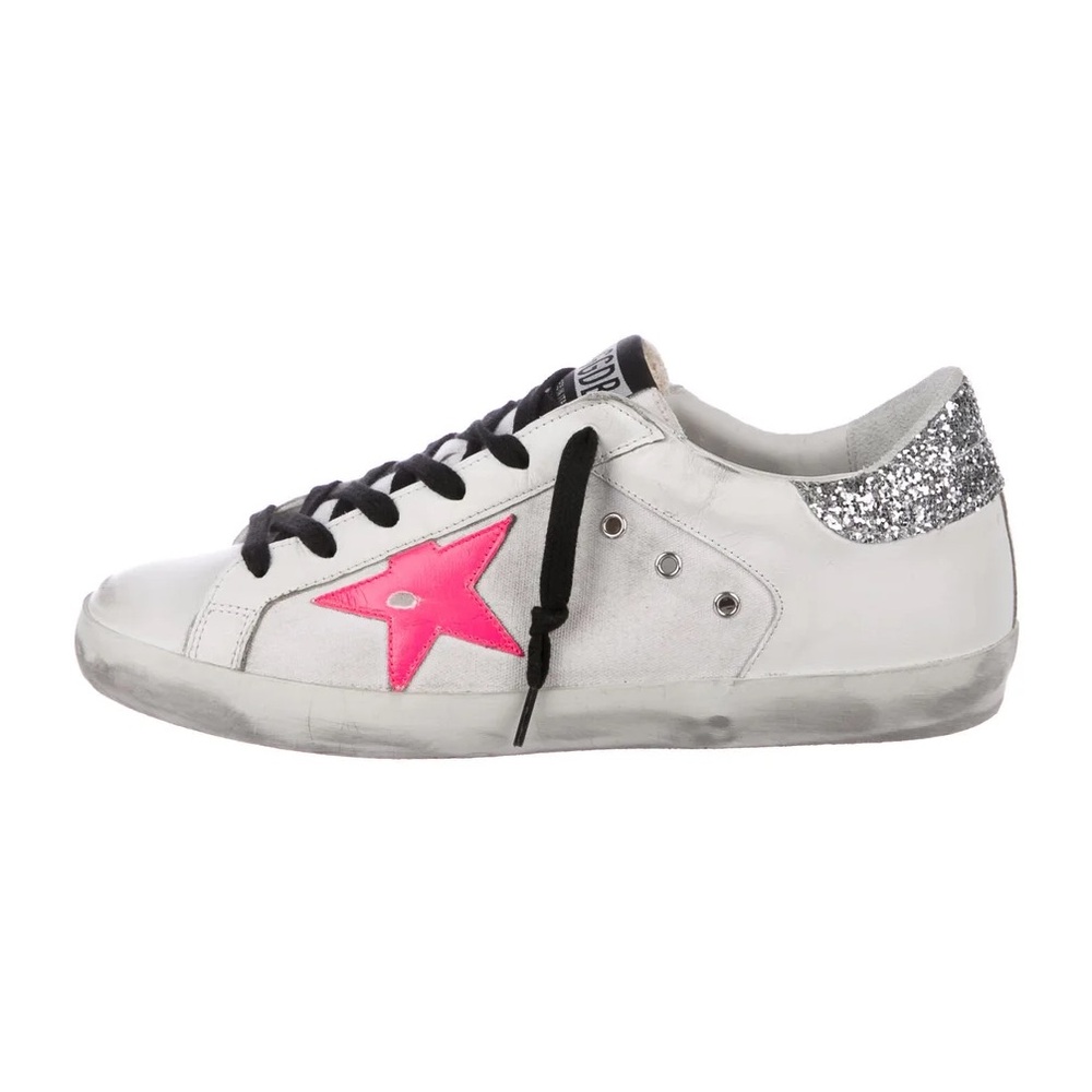 Golden Goose Women's White and Pink Sneakers
